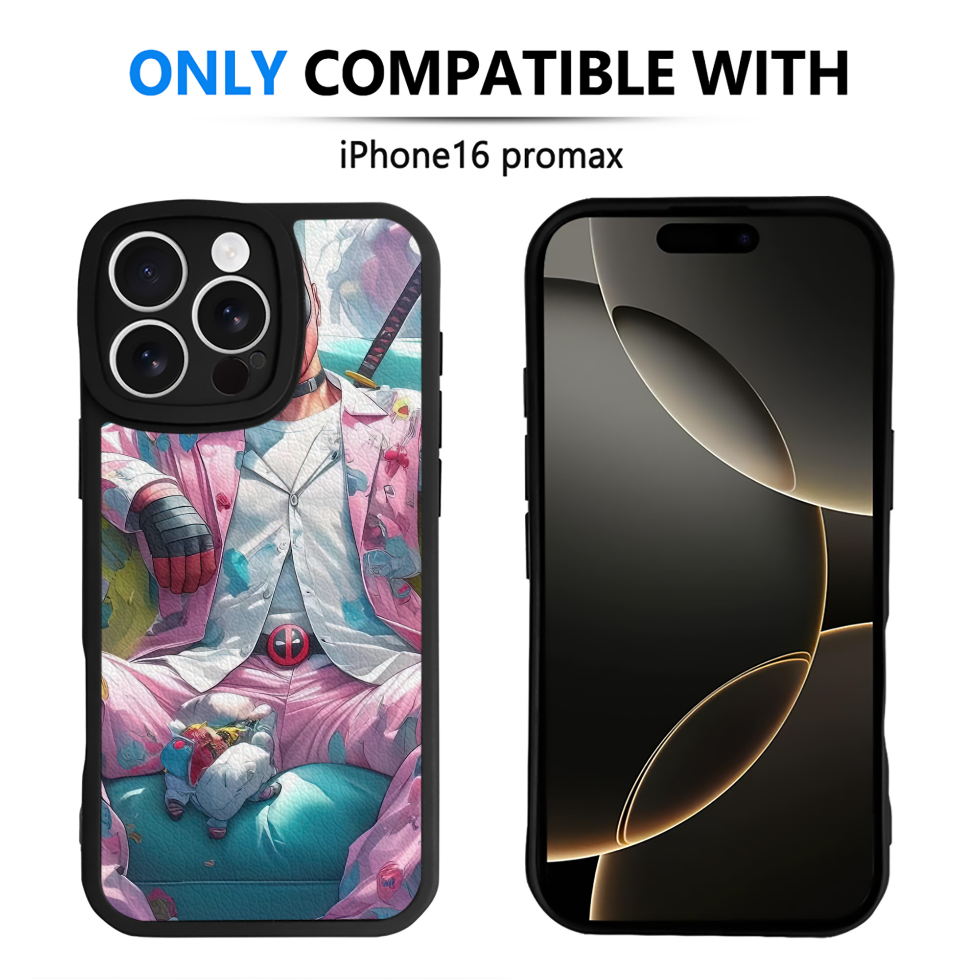 （画像用） Deadpool デッドプール 【iPhone 16シリーズ対応】シリコンスマホケース（レザー調） 材質：シリコン